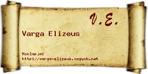 Varga Elizeus névjegykártya